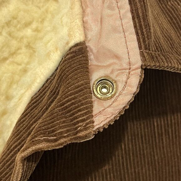 Vintage Corduroy Jacket Mens Large Brown Sherpa Lined Shacket Scovill 70s 80s - Picture 6 of 11